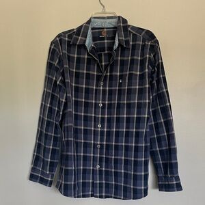 Carhartt Navy and White Plaid Button Down Shirt